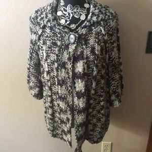 LEO & NICOLE LG BLUE-GRAY, LIGHT GRAY, & DARK GRAY WOOL BLEND KNIT SWEATER